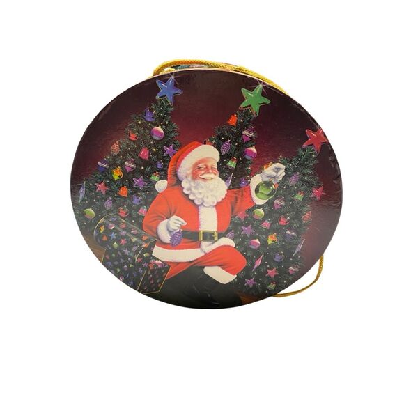Vintage Santa Hat Box The Dolly Mamas Christmas Round Gift Box Storage Holiday - Picture 1 of 11